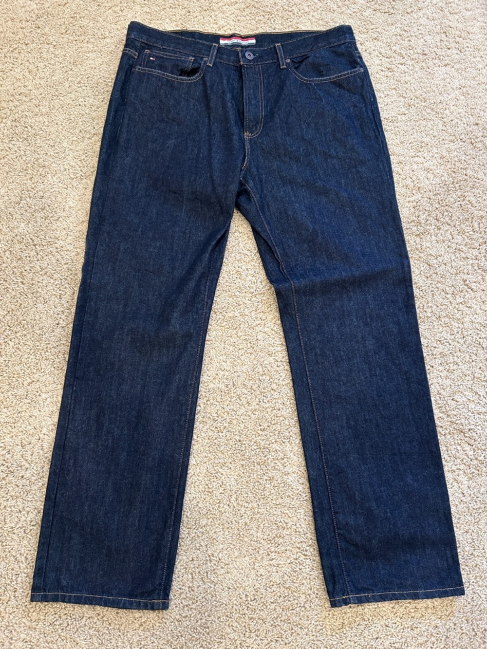 Tommy Hilfiger Men's Dark Blue Relaxed Straight Jeans